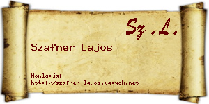 Szafner Lajos névjegykártya